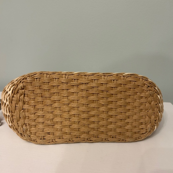 Brighton Jani Straw and Patent Leather Shoulder Bag with Medallion Clasp - Picture 4 of 5